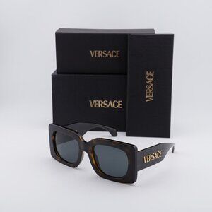 Versace VE4496U 108/87 Square Sunglasses – Havana/Dark Grey